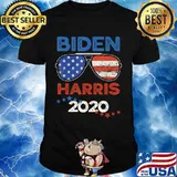 Biden Harris 2020 American Flag Sunglasses Vintage Style T-Shirt