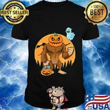 Bigfoot Halloween Pumpkin Head Sasquatch Candy Bucket shirt