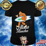 Bigfoot surfing pineapple aloha beaches shirt