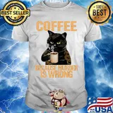 Black cat drink cat because murder is wrong shirt