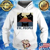 Black Cat Ew People Vintage retro s Hoodie