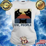 Black Cat Ew People Vintage retro s Ladies tee