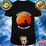 Black Cat Hello darkness my old friend sunset shirt