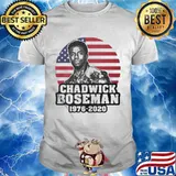 Black panther rip chadwick actor 1976 2020 american flag shirt