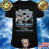 Black panther rip chadwick Boseman 1977 2020 thank you for the memories signature shirt