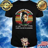 Black panther rip chadwick Boseman 1977 2020 thank you for the memories signature vintage retro shirt