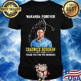 Black panther wakanda forever rip chadwick Boseman 1977 2020 thank you for the memories signature shirt