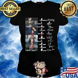 Black widow movie characters signatures s Ladies tee