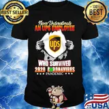 Blood insides never underestimate a ups employee who survived 2020 coronavirus pandemic shirt