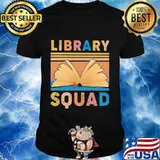 Book library squad vintage retro shirt