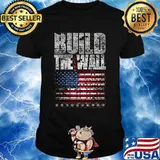 Build the wall american flag independence day wall shirt