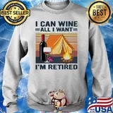 Camping I can wine all I want I'm retired vintage retro s Sweater