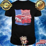Car Lightning McQueen American Flag shirt