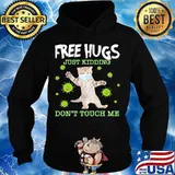 Cat mask free hugs just kidding don't touch me covid-19 s Hoodie