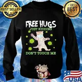 Cat mask free hugs just kidding don't touch me covid-19 s Sweater