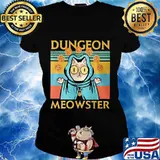Cat witch dungeon meowster vintage retro s Ladies tee