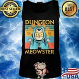 Cat witch dungeon meowster vintage retro s Tank top