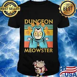 Cat witch dungeon meowster vintage retro shirt