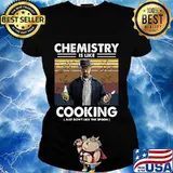 Chemistry is like cooking just don't lick the spoon vintage retro black s Ladies tee