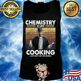 Chemistry is like cooking just don't lick the spoon vintage retro black s Tank top