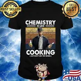 Chemistry is like cooking just don't lick the spoon vintage retro black shirt