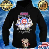 Chicago cubs in my veins jesus in my heart s Hoodie