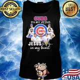 Chicago cubs in my veins jesus in my heart s Tank top