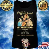 Cliff richard 80th anniversary 1940 2020 thank you for the memories signatures s Tank top