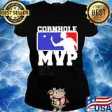 Cornhole mvp baseball logo s Ladies tee
