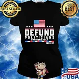 Defund politicians patriotically correct american flag happy independence day stars s Ladies tee
