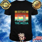 Defund The Media Vintage Retro Shirt