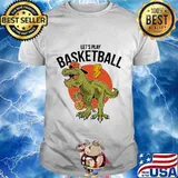 Dinosaur let's play basketball sunset shirt