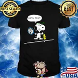 Disney snoopy playing badminton match point shirt