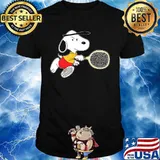 Disney snoopy playing badminton shirt