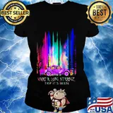 Dogs and girl riding car what a long strange trip it's been s Ladies tee
