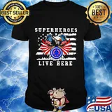 Eagle hippie superhero live here american flag shirt