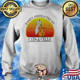 Easily distracted by Cats and Cello Vintage retro s Sweater