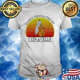 Easily distracted by Cats and Cello Vintage retro shirt