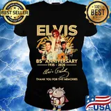 Elvis 85th anniversary 1935 2020 thank you for the memories signatures s Ladies tee