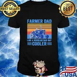Farmer dad like a regular dad but cooler vintage retro shirt