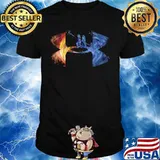 Firefighter water vs fire flame logo shirt
