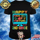 First Day of Virtual 2nd Grade Back to School Gifts Boys Kid T-Shirt