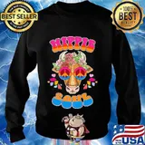Flower cow glasses hippie soul s Sweater