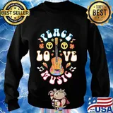Flower guitar peace love music hippie s Sweater