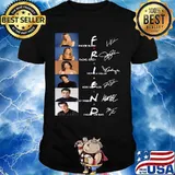 Friends movie characters signatures shirt