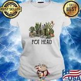 Garden cactus pot head s Ladies tee