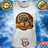 German Shepherd Witch Pumpkin Witch Halloween s Tank top