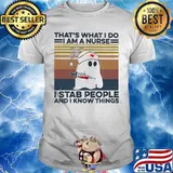Ghost that's what i do i am a nurse i stab people and i know things vintage retro shirt