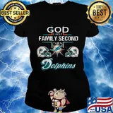 God first family second then miami dolphins football s Ladies tee