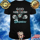 God first family second then miami dolphins football shirt